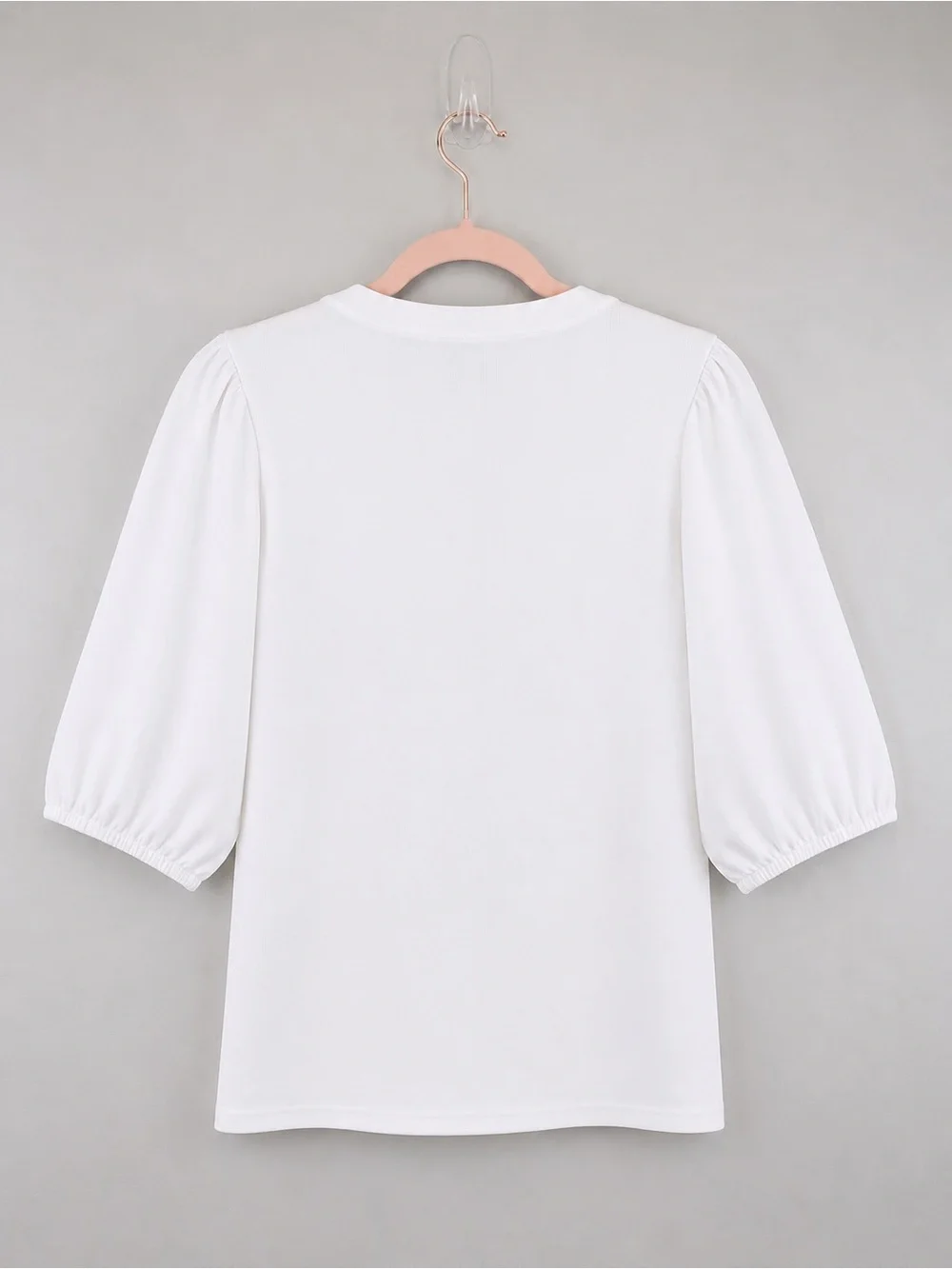NWT Madewell White Puff Sleeve Henley Top XL Short Sleeve Cotton Blend Blouse